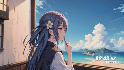 蓝天白云欣赏海景