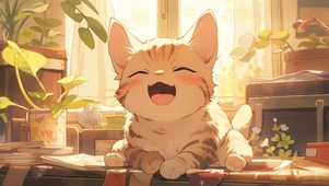 阳台上的可爱猫咪