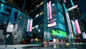 4k 赛博朋克都市夜街