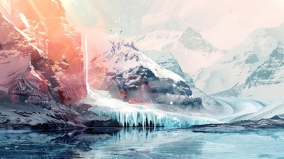 光影下的梦幻冰川