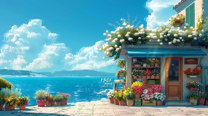 浪漫海边花房