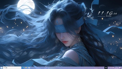 月光蒙眼古风长发美人