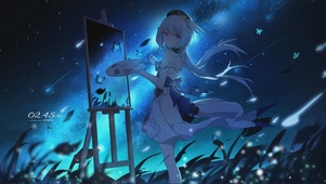 星空绘画少女