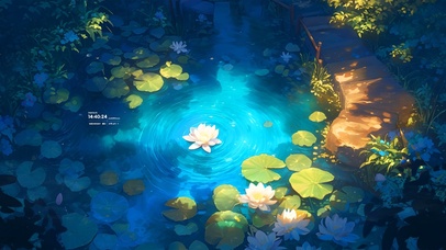 一朵清莲 水中游