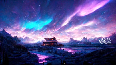 唯美梦幻星河小屋