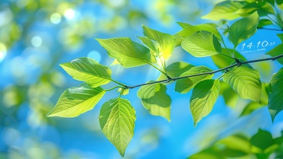 日系清新护眼绿叶