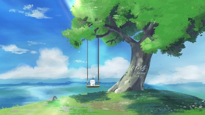 树下的猫咪荡秋千