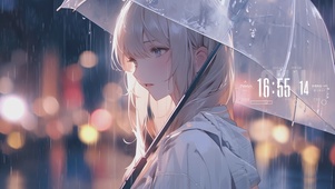 在雨中