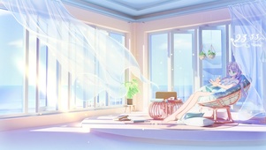 治愈唯美海边小屋女孩