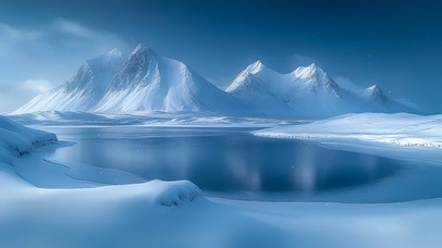雪山冰湖
