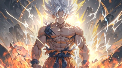 银白色头发的悟空