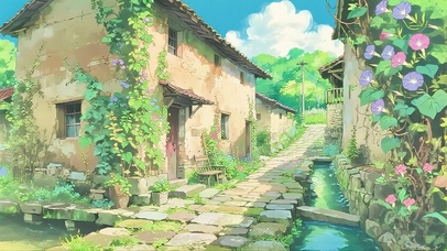 夏日老街牵牛花