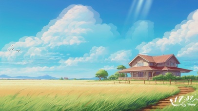 4K护眼草原小屋