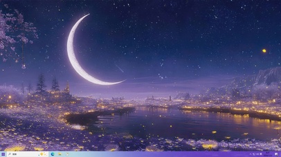 护眼星空树木河流主题