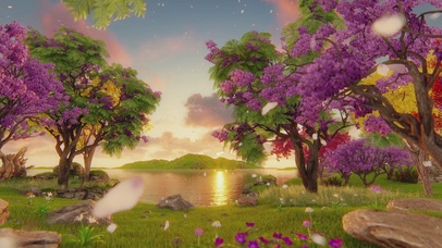 风吹树动映斜阳