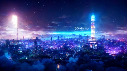 4k 治愈唯美夜晚城市星空