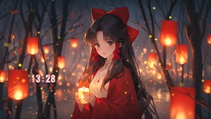 新年花灯女孩
