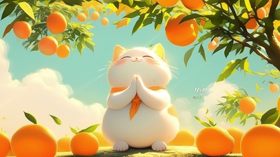 橘子树下猫咪