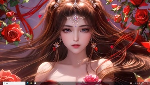 4k红玫瑰唯美动人少女