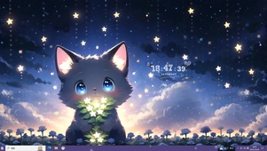 流星下的猫咪