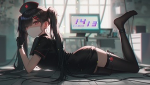 美女护士举止优雅如翩翩起舞的蝶
