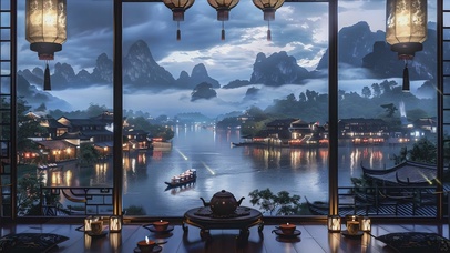 江南夜景AI壁纸