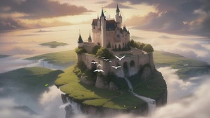 空中小岛上的城堡
