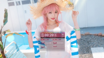 夏日清纯泳装美女