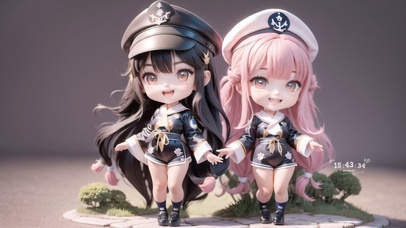 可爱的船手女孩