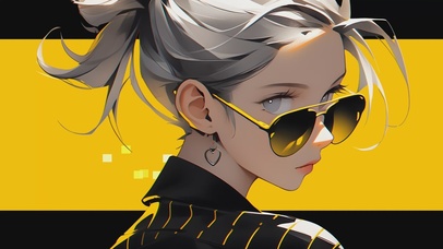 【4k】简约时尚可爱插画少女