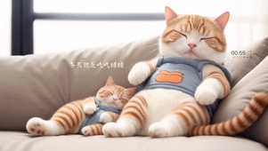 可爱懒散的猫咪