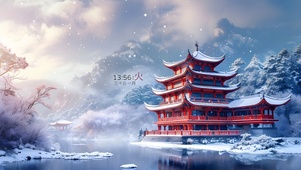 古风雪景楼阁