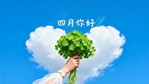 清新蓝天四叶草