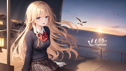 唯美海洋金发少女