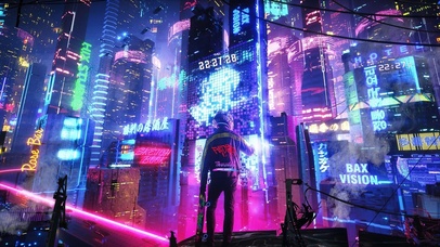 4k 赛博朋克城市街头