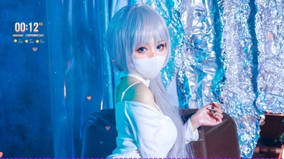 清纯长发白裙美女