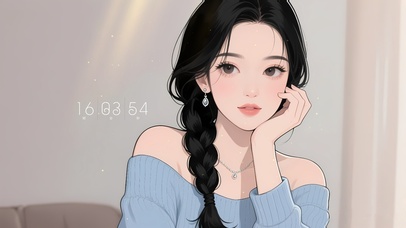 温婉清纯麻花辫美女