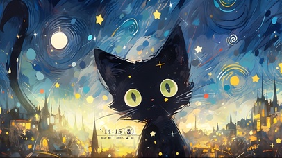 流星夜 小黑猫