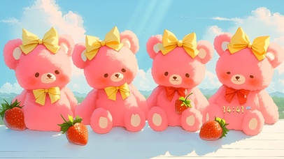 清新草莓小熊