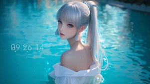 水中白发女孩
