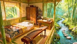 溪边竹楼小居