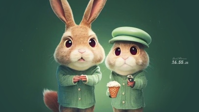 可爱兔子 清新绿