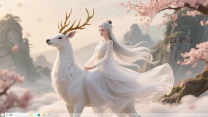 骑在神鹿上的仙女