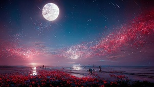 4K唯美治愈梦幻浪漫花海星空