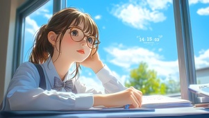 发呆的女孩