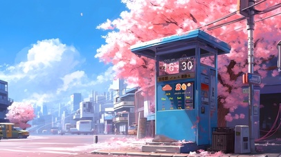 樱花街道电话亭