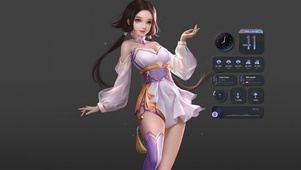 唯美古风秀丽娇小女孩