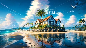清新海边房屋