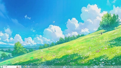 绿色护眼山坡-桌面主题