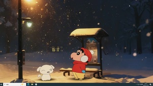  雪夜站台蜡笔小新